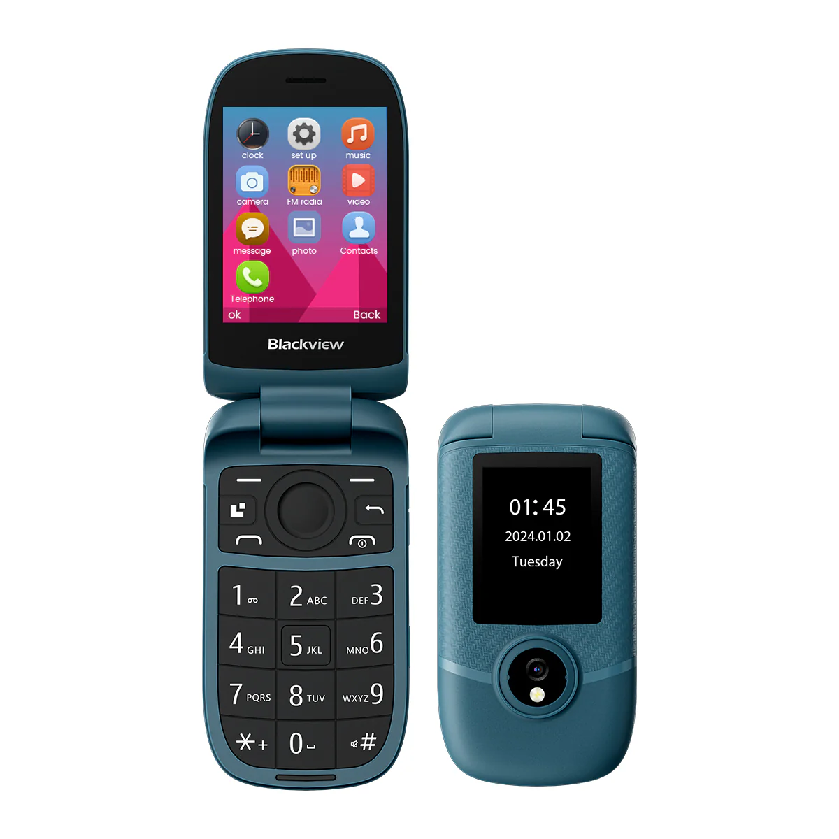 Blackview N2000 Flip 2.8"+1.77" Display Unisoc T107 1500mAh Dual SIM 4G Cell Phone - Image 15