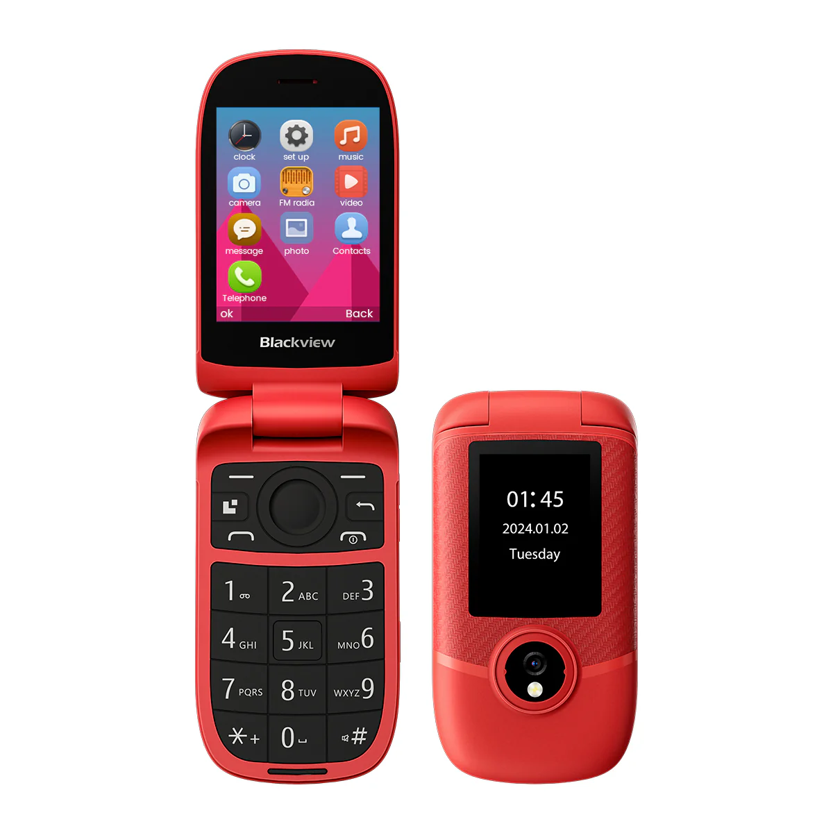 Blackview N2000 Flip 2.8"+1.77" Display Unisoc T107 1500mAh Dual SIM 4G Cell Phone - Image 8