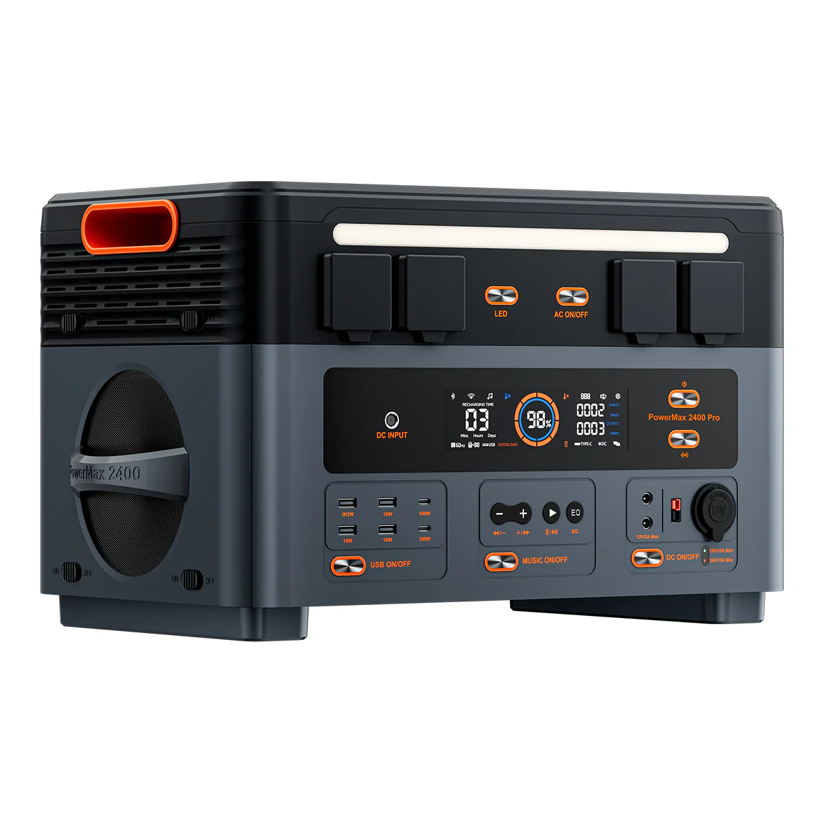 Oscal PowerMax 2400 Pro Cableless Stacking Detachable Modular Portable Power Station - Image 3