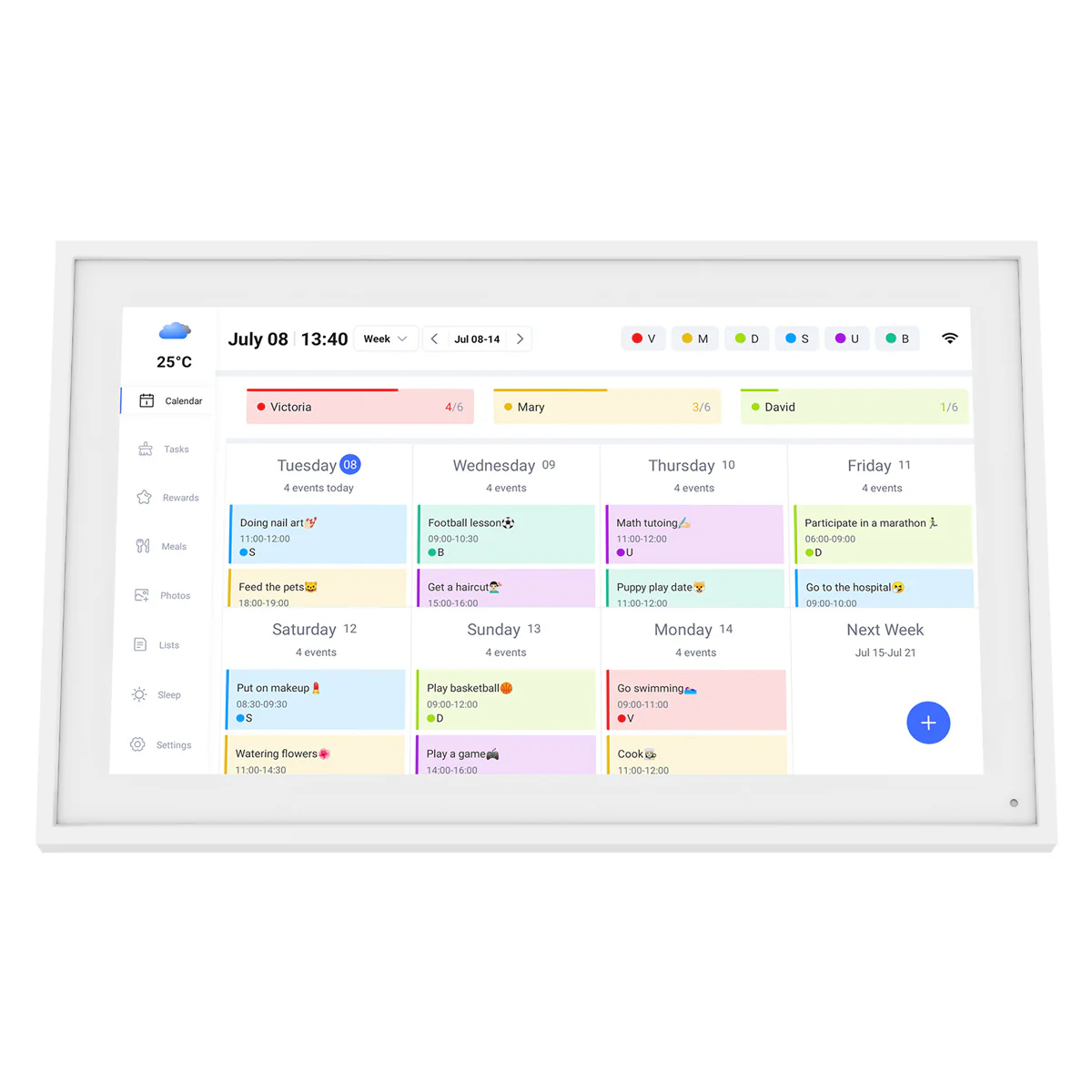 TABWEE P15 15.6-inch 1080P Full HD Touchscreen Digital Calendar With Wi-Fi & eCalendar App Support
